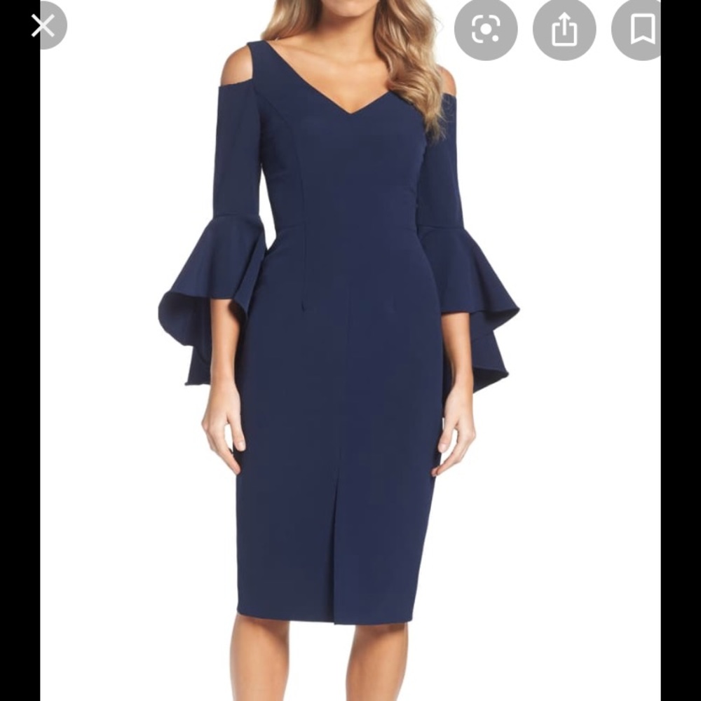 Maggie London Cold Shoulder Dress Sz 2